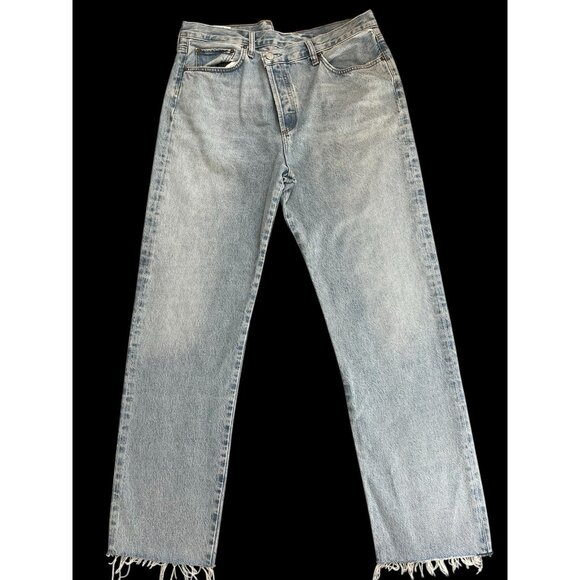 AGOLDE Criss Cross Straight Jeans Size 31 NWOT High Rise Vintage Denim Look - Picture 3 of 12